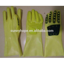 SunnyHope Revestimento de PVC resistente a óleo TPR Impacto Luvas